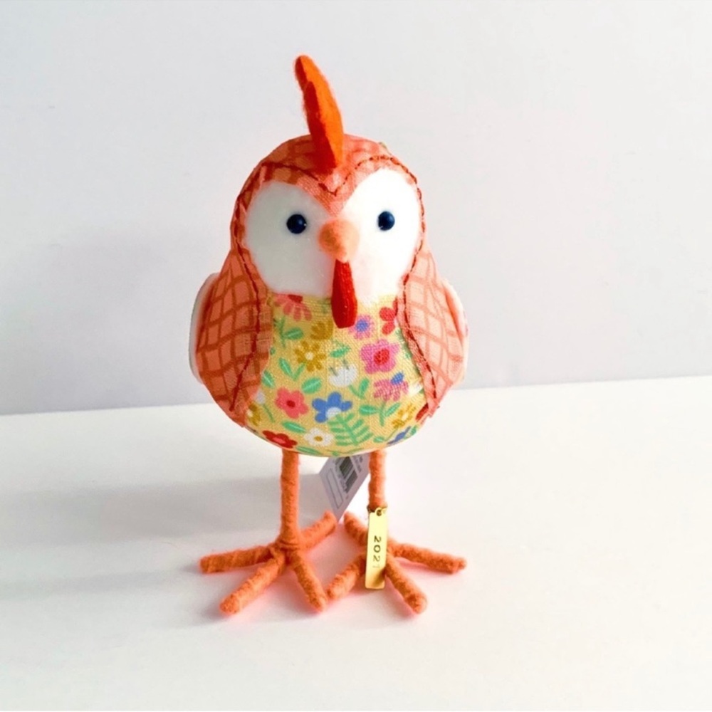 NWT Spritz Coopster Easter Rooster Chicken Decor Orange Floral Bird Cottagecore - Picture 3 of 6